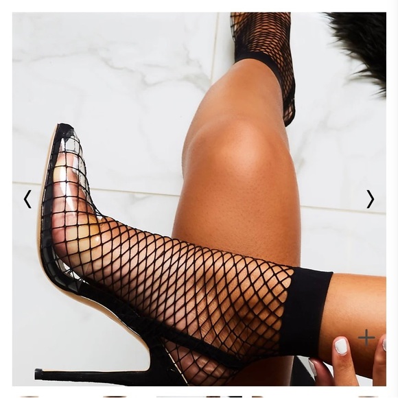 Public Desire - Lavender Fishnet Heels/Stilettos 💜Like New💜 Size 7/fits 7-8 - Picture 6 of 11